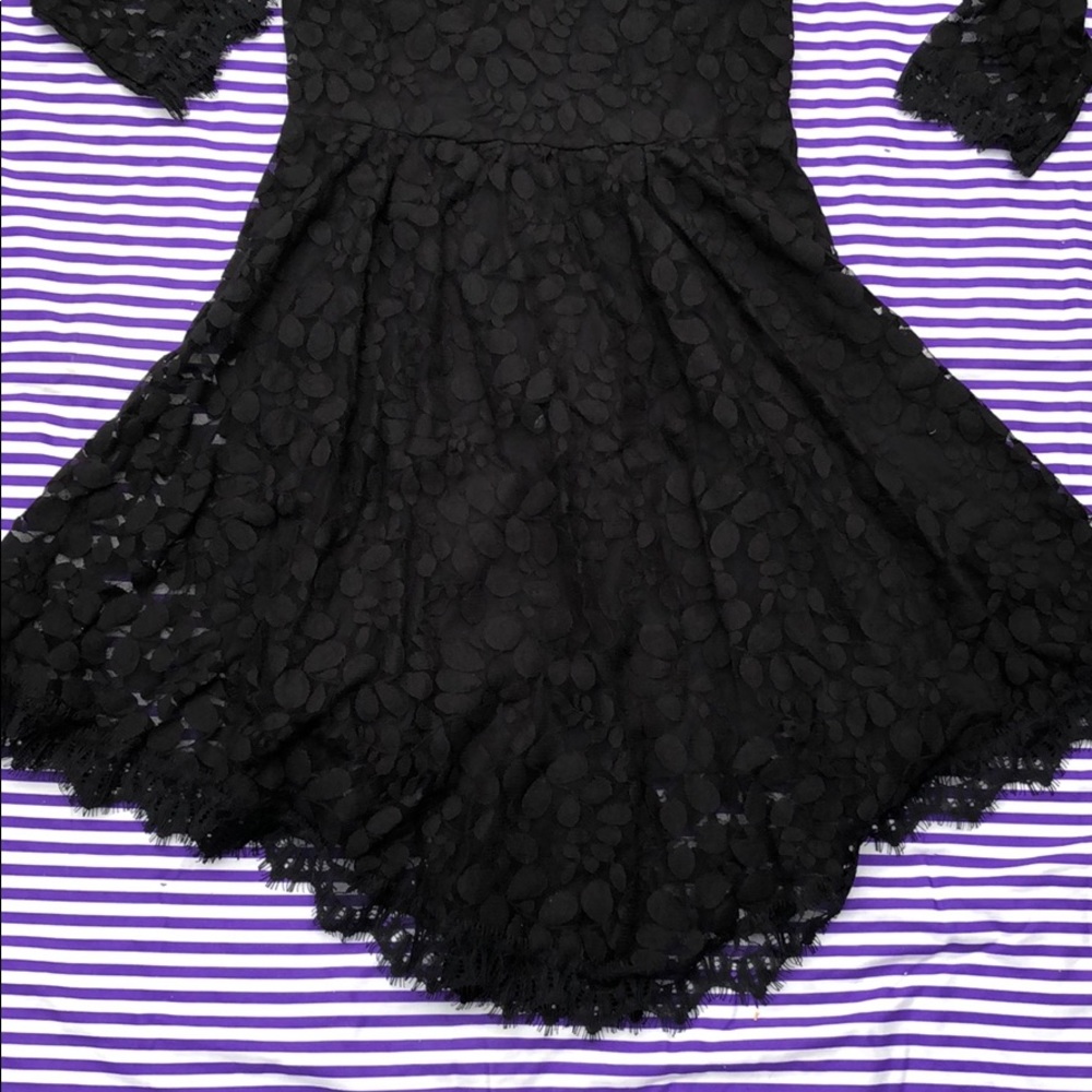 Free People Black Lacy Leaves Dress - Picture 7 of 8